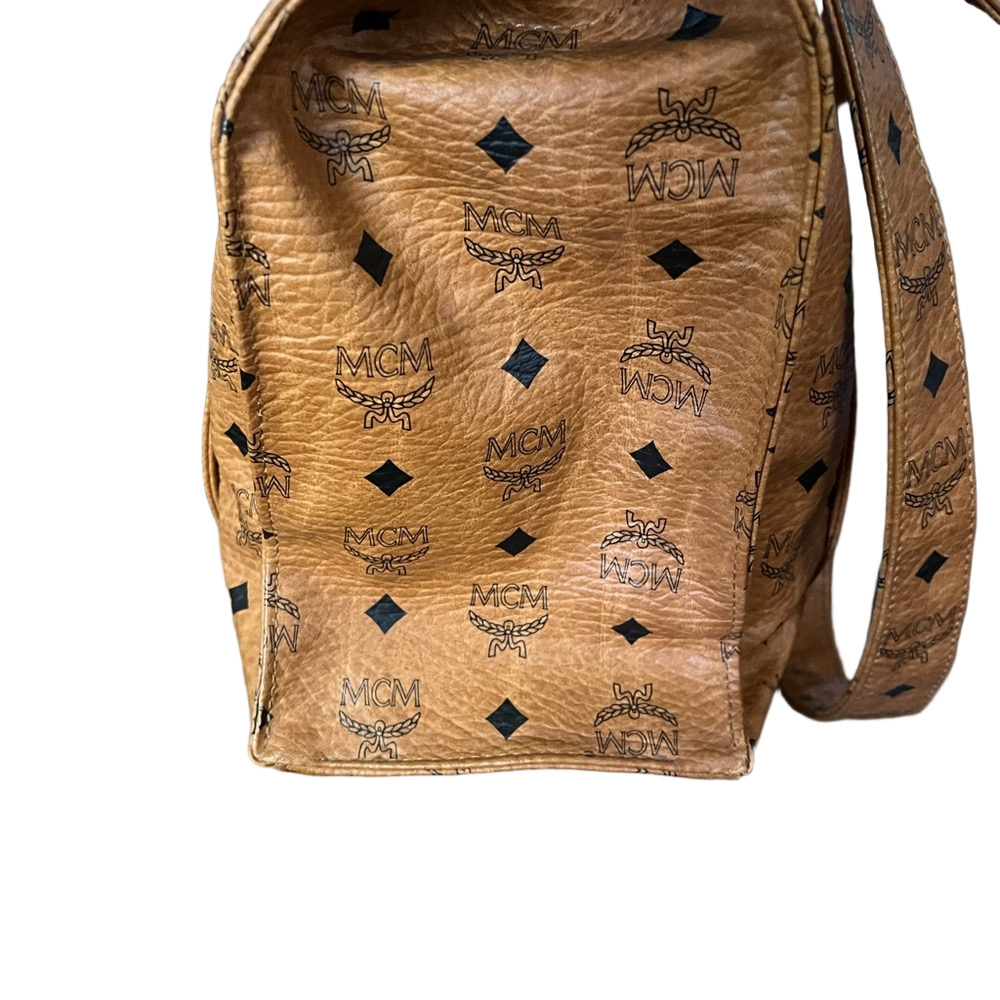 MCM Cognac Visetos Briefcase Work Bag Shoulder Heritage Shopper Vintage Q1971 - Picture 6 of 15